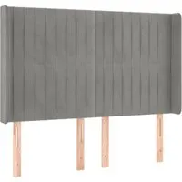 vidaXL Kopfteil mit Ohren Hellgrau 147x16x118/128 cm Samt - Elegantes Kopfteil für Betten, höhenverstellbar und aus luxuriösem Samt, bietet hervorragende Unterstützung für entspannte Momente im Bett.