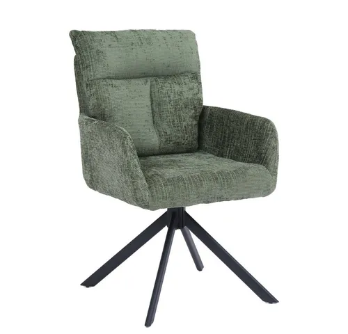 HOME DELUXE Esszimmerstuhl mit Armlehne ALUNA (1 St), 360° Drehfunktion, Armlehnen Stuhl, Polsterstuhl