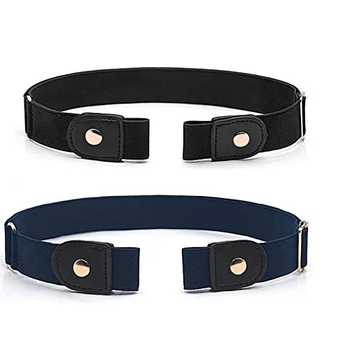 salefun 2x Stretchgürtel ohne Schnalle Gürtel Damen Herren elastisch bis 140cm