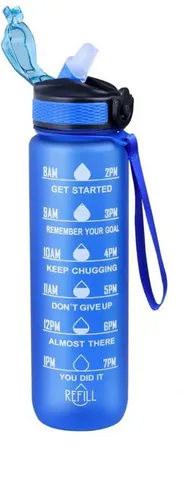 Botells Trinkflasche Sport Trinkflasche, Motivation, Wasserflasche + Strohhalm & Shakerball, Trinke während deiner Aktivität, leicht, auslaufsicher, motivierend