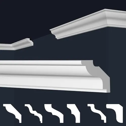 MARBET DESIGN Stuckleisten XPS Styropor weiß - Deckenleisten E-22 (20 Meter) - 10 elegante Stuckleisten aus hochwertigem XPS, leicht zu montieren und ideal für jeden Einrichtungsstil. Verleihen Sie Ihren Räumen eine stilvolle Note mit diesen robusten und vielseitigen Deckenleisten.