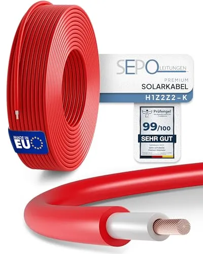 SEPO-Leitungen Solarkabel 6mm² 10m – Solarleitung H1Z2Z2-K von SEPO-LEITUNGEN