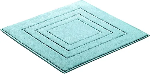 Vossen Badeteppich Feeling Light Azure 60 x 60 cm - Badematte aus 100% Baumwolle, vegan und in höchster Qualität – Made in Austria. Die anschmiegsame Oberfläche mit besonderer Glanzoptik verleiht Ihrem Bad eine stilvolle Note.