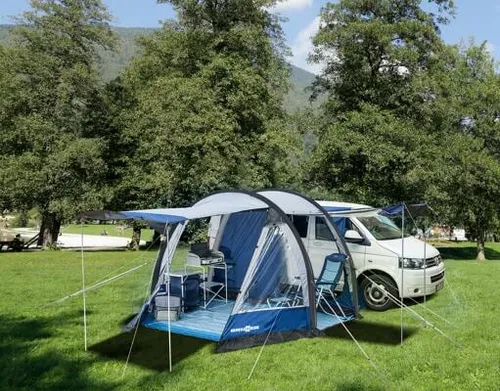 Brunner Entrada Busvorzelt grau - Kompaktes Kuppelzelt mit einfachem Aufbau, mehreren Eingängen und PU-beschichtetem Polyester - ideal für Campingabenteuer.