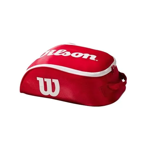 Wilson TOUR IV SHOE BAG RED/WHITE - Tennisschläger Zubehör, stylische Farbgebung in Rot/Weiß und ideal zum Transport von Sportschuhen.