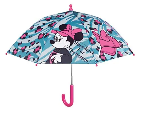Disney mädchen Regenschirm, 42 cm, manuell Safety Open Minnie Camping und Wandern, Mehrfarbig (Mehrfarbig), Einheitsgröße