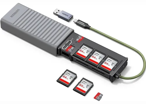 Ugreen SD / microSD-Kartenleser USB-A / USB-C Grau von UGREEN