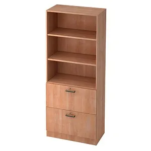 HAMMERBACHER Regalschrank Haziender, V7300/N/N/SG - Nussbaum, 80 x 42 x 200 cm - Büromöbel mit Stil: Der HAMMERBACHER Regalschrank Haziender bietet 5 Fächer, ist abschließbar und schützt Ihre Unterlagen mit einer robusten Melaminharzbeschichtung.
