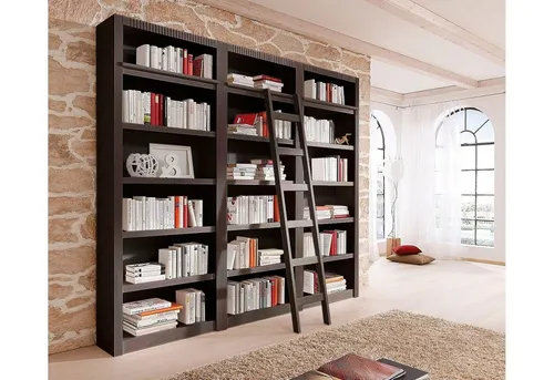 Home affaire Bücherwand Bergen aus massivem Kiefernholz, 3 tlg. braun - Gartenmöbel aus hochwertigem Kiefernholz, bietet Platz für 18 Fächer und 15 Einlegeböden – ideal für eine stilvolle und funktionale Wohnraumgestaltung.