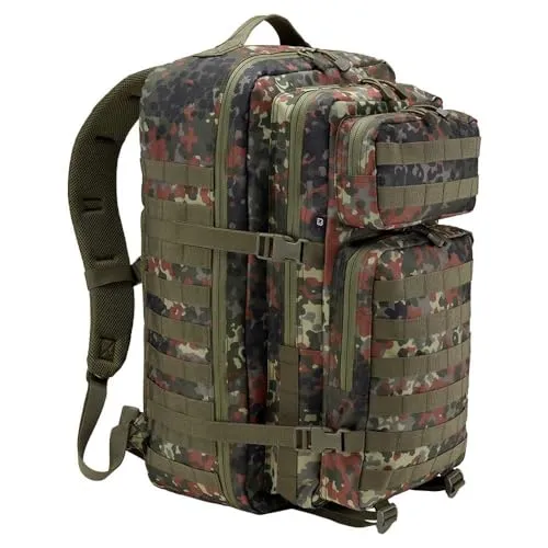 Brandit US Cooper XL Backpack - Flecktarn, Größe OS - Robuster Rucksack mit MOLLE-System, gepolsterten Schultergurten und verstellbarem Hüftgurt, ideal für Outdoor-Abenteuer und längere Trekkingtouren.