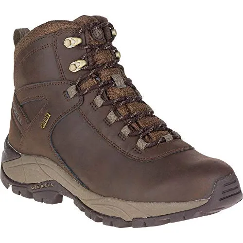 Merrell Leder-Wanderboots ''Vego Mid'' in Braun, Größe 44,5 - Wanderschuhe mit wasserdichter, atmungsaktiver Membran für optimalen Komfort und Schutz in der Natur. Ideal für abenteuerliche Herren, die Wert auf Qualität legen.