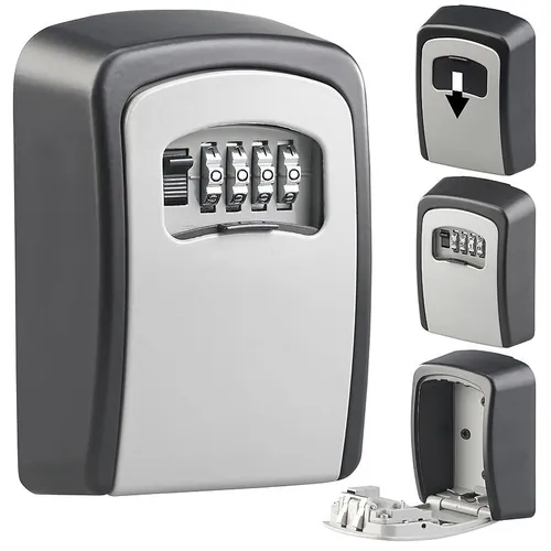 Xcase Mini-Schlüssel-Safe zur Wandmontage, 1-mm-Aluminium, Zahlenschloss