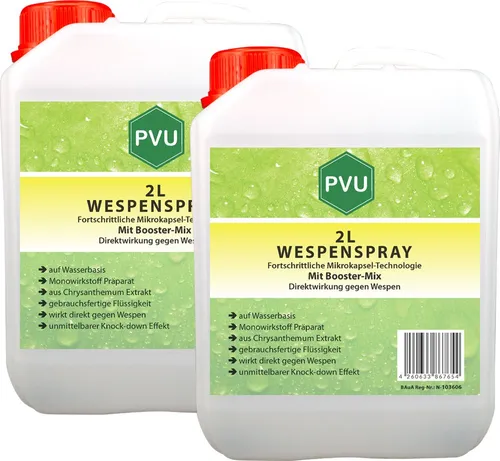 PVU Wespenspray - Effektiver Insektenentferner - Insektenentferner mit Sofort-Effekt und langanhaltendem Schutz durch Mikroverkapselung. Ideal für die Bekämpfung von Wespen in Innenräumen, geruchsarm und schonend zu empfindlichen Oberflächen.