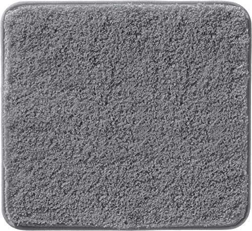 Erwin Müller WC-Vorlage, WC-Matte Rhodos Uni ohne Ausschnitt, rutschhemmend anthrazit Größe 50x55 cm - ultraweich, extrem saugfähig, flusenarm