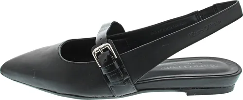 Marc O'Polo Leder-Slingballerinas in Schwarz, Größe 39 - Elegante Damen Hausschuhe aus hochwertigem Leder mit rutschhemmender Laufsohle für sicheren Halt und Komfort im Alltag.