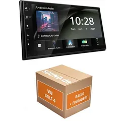Autoradio Einbaupaket Kenwood DMX5023DABS passend für VW Golf IV mit Delta6 Radio | Apple Carplay Android Auto APP Spiegelung