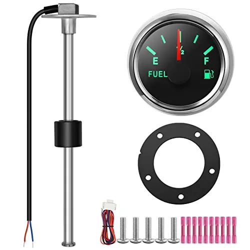 Kraftstoffanzeige,Rupse Universal Auto Kraftstoffstandsanzeige Tankuhr mit Wasserstandssensor Kraftstoffsensor für Auto/SUV/Boot/Pkw Lkw/Wohnmobil (482mm)