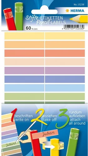 HERMA Etiketten Stiftetiketten farbig bedruckt VE=3 Blatt (10 Stück)