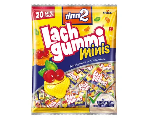 NIMM2 Süßigkeit, nimm2 Lachgummi minis Fruchtgummi Vitaminen im kleinen Format 210g