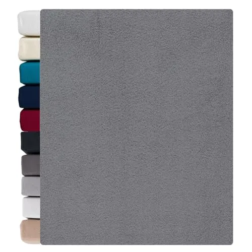 Zestri Mikroflausch Spannbettlaken Spannbetttuch Bettlaken | für Boxspringbett und Normale Matratze | 180-200x200 cm Grau