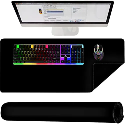 Izoxis Mauspad Gaming XXL 90x45 cm Tischunterlage rutschfest 18627, Farbe:Schwarz/Black