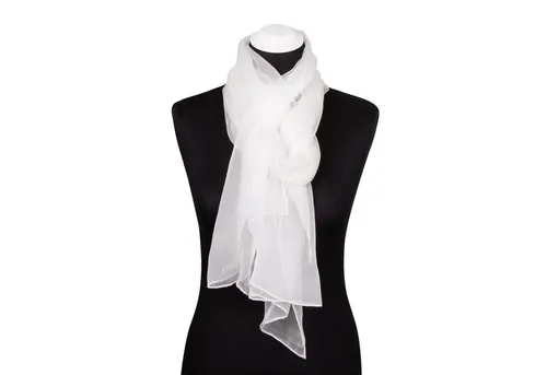 Seidenschal Chiffon Naturweiß