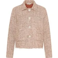 Langjacke BUGATTI Damen Gr. 44 orange - Trachtenmode, Bouclé-Jacke mit zwei aufgesetzten Taschen, ein vielseitiger Allrounder für jeden Anlass, der jedem Outfit das gewisse Extra verleiht.