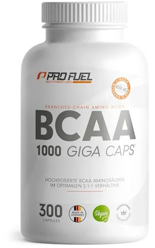 ProFuel - BCAA Kapseln - Amino Kombinationen: Hochdosierte BCAA Kapseln mit 8000 mg essentiellen Aminosäuren im optimalen 2:1:1 Verhältnis, 100% vegan und ideal für sportlich aktive Menschen.