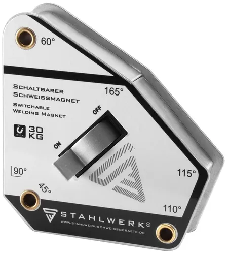 STAHLWERK Magnet-Schweißwinkel 45° - 165° - Schweiß-Zubehör mit schaltbarer Magnet-Funktion, ideal für Schweißer und Handwerker. Kompakt und handlich, perfekt für präzises Arbeiten in verschiedenen Einsatzgebieten.
