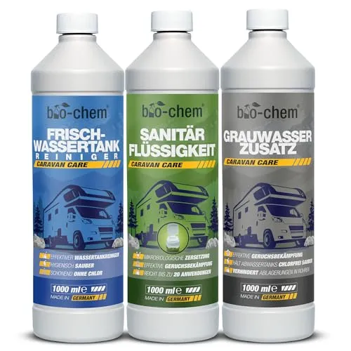 bio-chem Hygiene-Set Camping: 3x1L Sanitär, Frisch- & Grauwasser