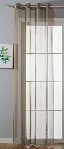 Ösenvorhang Transparent »Uni« Gardine Vorhang Bleiband HxB 225x140 cm Nougat