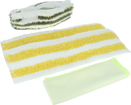 vhbw 4x Wischbezug kompatibel mit Kärcher SC 3 Deluxe Anniversary Edition, Deluxe Dampfreiniger - 2x Bodentuch, 1x Power Scrub-Bezug, 1x Poliertuch