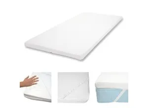 MCW Memoryfoam-Matratzentopper 90x200 cm, Weiß - Matratzenauflagen, punktelastischer Schaum für optimale Druckentlastung und verlängerte Lebensdauer Ihrer Matratze, mit Antirutsch-Noppen und abnehmbarem Bezug.