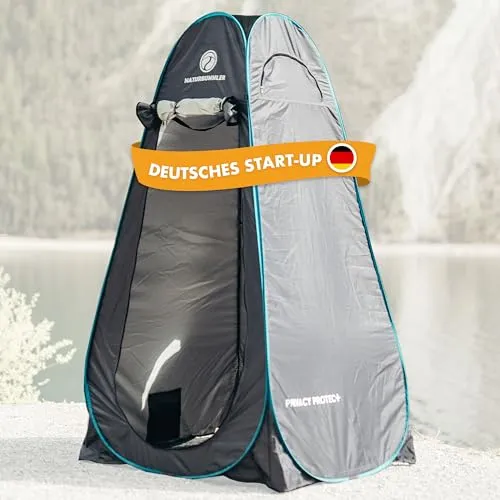 NATURBUMMLER Duschzelt Pop-Up – Wasserdichtes Umkleidezelt mit 5 Taschen