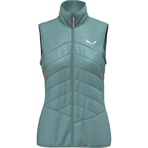 Salewa Damen Ortles Hybrid TWR Weste - Größe M, blau - Funktionsjacke mit wind- und wasserabweisenden Eigenschaften, ideal für Outdoor-Aktivitäten und bietet angenehme Isolierung aus Tirol Wool Responsive.