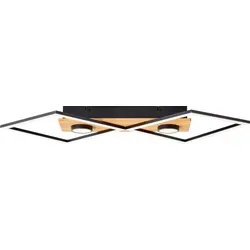 BRILLIANT moderne LED Deckenleuchte WOODBRIDGE - Lampen mit 3-Step-Dimmer und nachhaltigem Holz, ideal für Küchen und Flure, bieten energiesparendes warmweißes Licht (3000K) und 3100 Lumen.