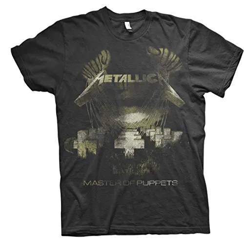 Metallica Herren Metallica_Master of Puppets Distressed_Men_bl_ts:1xl T-Shirt, Schwarz (Black Black), X-Large