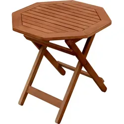 Garden Pleasure Klapptisch MAYFIELD Achteckig Braun 46,5 cm - Gartentisch für Outdoor-Partys, klappbar und aus robustem Holz, ideal für Garten und Balkon.