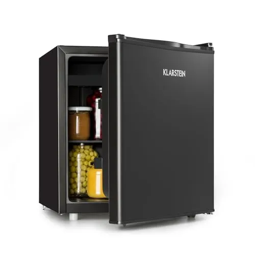 Klarstein Mini-Kühlschrank für Getränke und Snacks - Mini-Kühlschrank mit 46L, ideal für kleine Räume, Camping oder Büro. Lautloser Betrieb und ideale Kühltemperatur von 0-10°C für Getränke und Skincare-Produkte.