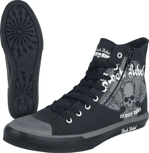 Rock Rebel by EMP Uni schwarze Sneaker mit Totenkopf-Print EU40