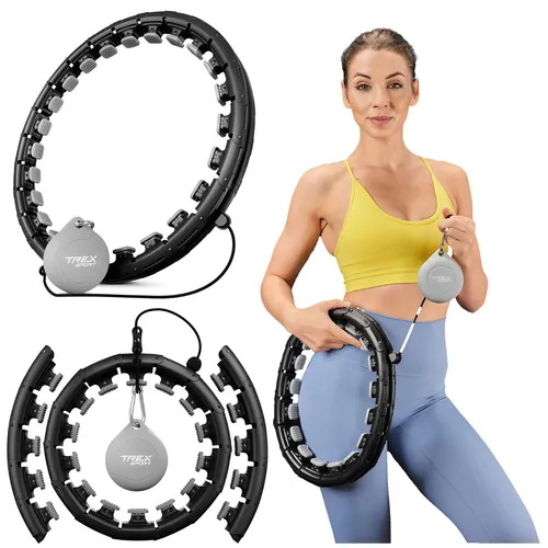 Smart Hula-Hoop-Reifen 24tlg mit Gewicht Kugel Einstellbare Seillänge TREX SPORT