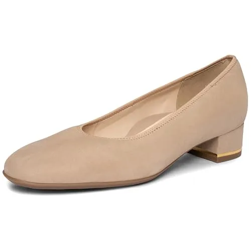 ARA Damen Graz Pumps - Sand, 36.5 EU Weit - Damen-Pumps aus hochwertigem Leder mit komfortablem Blockabsatz, ideal für lange Tragezeiten und eleganten Auftritt.