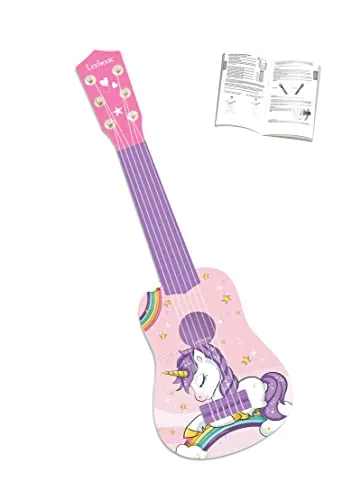 Lexibook, Einhorn, Meine erste Gitarre für Kinder, 6 Nylonsaiten, 21“ lang, inkl. Anleitung, rosa, K200UNI