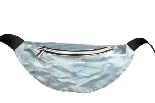 WILBERS & WILBERS 48937 - Bauchtasche mit holografischem Finish, Hüfttasche, Accessoire für Festival, Karneval, 80er Jahre Outfit