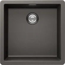 Schock Greenwich N-100 U Silverstone - Granitspüle für moderne Küchen - Sanitäranlagen & Zubehör - Hochwertige Granitspüle in elegantem Grau, passend für Unterschränke ab 50 cm, inklusive Mini Care Set für einfache Pflege.