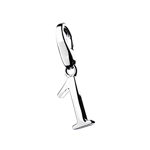 Giorgio Martello Milano Charm Zahl 1, Silber 925 - Eleganter Clasp Charm aus rhodiniertem 925 Sterling Silber in Form der Zahl 1, ideal für individuelle Schmuckkreationen und perfekt für besondere Anlässe.