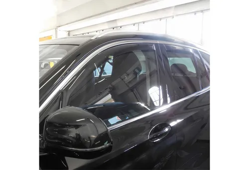 OMAC Lüftungsgitter Windabweiser Regenabweiser für BMW X3 G01 2017-2024 Dunkel Acryl 4tlg (4 St), Aerodynamisch, Einfache Montage, Waschstraßenfest