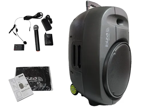 Portable BESCHALLUNGSANLAGE 700 W mit Funkmikrofonen - Tragbarer PA-Lautsprecher mit 700 W Leistung, USB/SD-Anschluss und Wasserfestigkeit – ideal für Veranstaltungen im Freien.