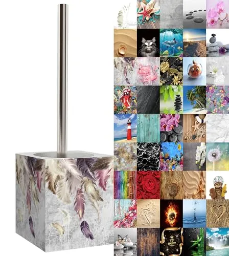 Sanilo WC Bürste mit elegantem Design (Federn) in lila von Sanilo