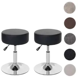 2er-Set Hocker HWC-C22, höhenverstellbar und drehbar - Hocker aus Kunstleder, 360° drehbar und stufenlos höhenverstellbar. Ideal für Wohnzimmer, Eingangsbereich oder Kinderzimmer - praktisch und stilvoll.